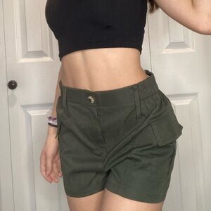 green cargo shorts